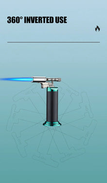 Spray Gun Inflatable Lighter Strong Blue Flame Adjustable Flame Size 360° Inverted Use Outdoor Home Use Gadgets