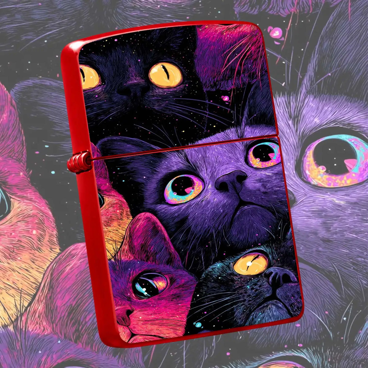 Vibrant Starry Cat Pattern Portable Lighter Stylish Creative Versatile Daily Use Accessory Ideal For Outdoor Home Scenes Thoughtful Unique Gift For Friends And Cat Lovers Chic Eye-Catching Practical Carryaround Item For All O