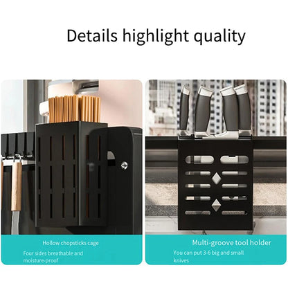Kitchen Drain Shelf Steel Multi-Functional Kitchen Storage Rack Kitchen Sink Organizer Large Over The Sink Dish Rack with Cover