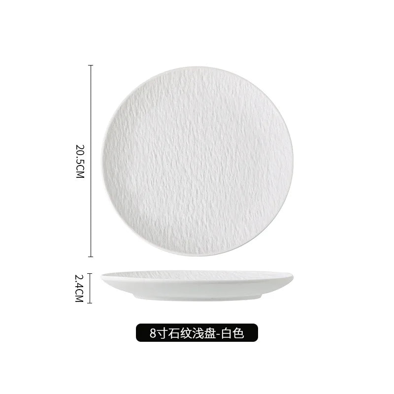 ceramic tableware, steak plates, stone pattern frosted salad plates, fruit plates, restaurant , western food