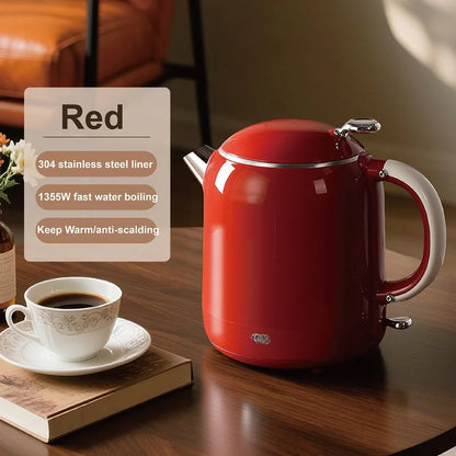 1355W Electric Kettle Portable 304 Stainless Steel Quick Boiling Kettle Teapot Home Thermos Kettle Automatic Power-Off 1000ml