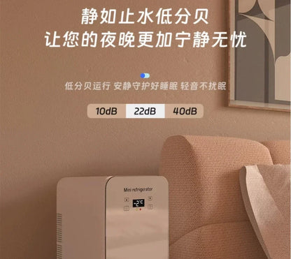 USB/220V Compact Portable Refrigerator for Cars, Dormitories, Beauty Masks, Makeup, and Breast Milk Storage DD