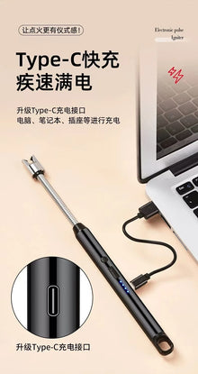 Kitchen USB Electric Arc Lighter Rechargeable Windproof BBQ Flameless Plasma Candle Long Lighters Hose Gas Stove Ignition Gun