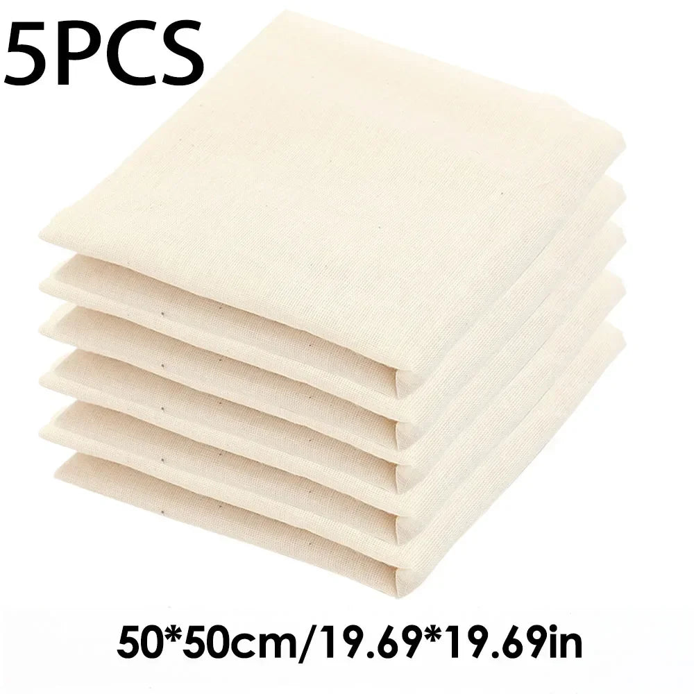 Reusable Nut Milk Cloth Bag Strainers Unbleached Natural Cotton Cheesecloth Cheese Yogurt Tofu Filter Kitchen Fine Mesh Strainer