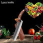 WXCOO 1~4pcs Kitchen Knife Set Stainless Steel Handmade Forged Meat Cleaver Boning Fruit Slicing Butcher Knife Cutting Board