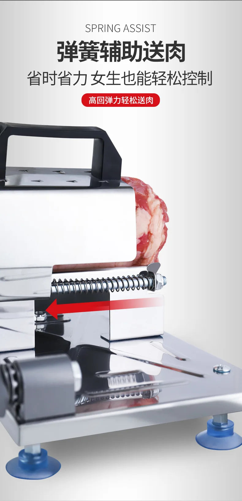 Stainless Steel Meat Slicer – Multi-Function Home Cutter for Beef Mutton Rolls, Frozen Meat Shredding Machine