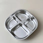 WORTHBUY Capybara 3/4 Grids Food Plate Dishes 304 Stainless Steel Divided Dinning Plates Salad Plate Tableware Dishwasher Safe