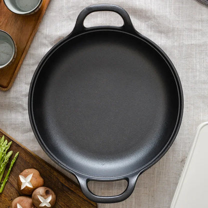 Thickened Cast Iron Skillet Non-coated Non-stick Pan for Household Use Gas And Induction Cooktop Compatible Pancake Skillet