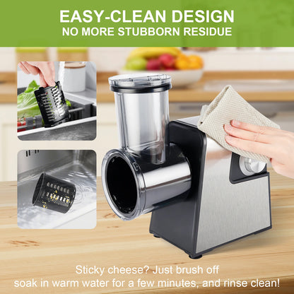 300W 7 in 1 Automatic Electric Vegetable Cutter Salad Shooter Slicer Shredder Grater for Cheese Carrot Cabbage Home Kitchen Food Prep Machine