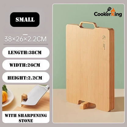 COOKER KING 3 Sizes Standable Cutting Board Moso Bamboo Chopping Board with Sharpening Stone Preparation Board Cost-effective