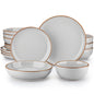 VANCASSO NYMPH 16/32 Piece Ceramic Glaze Tableware Set with Dinner/Dessert/Soup Plate/Bowl  For 4/8 Person 4 Color Optional