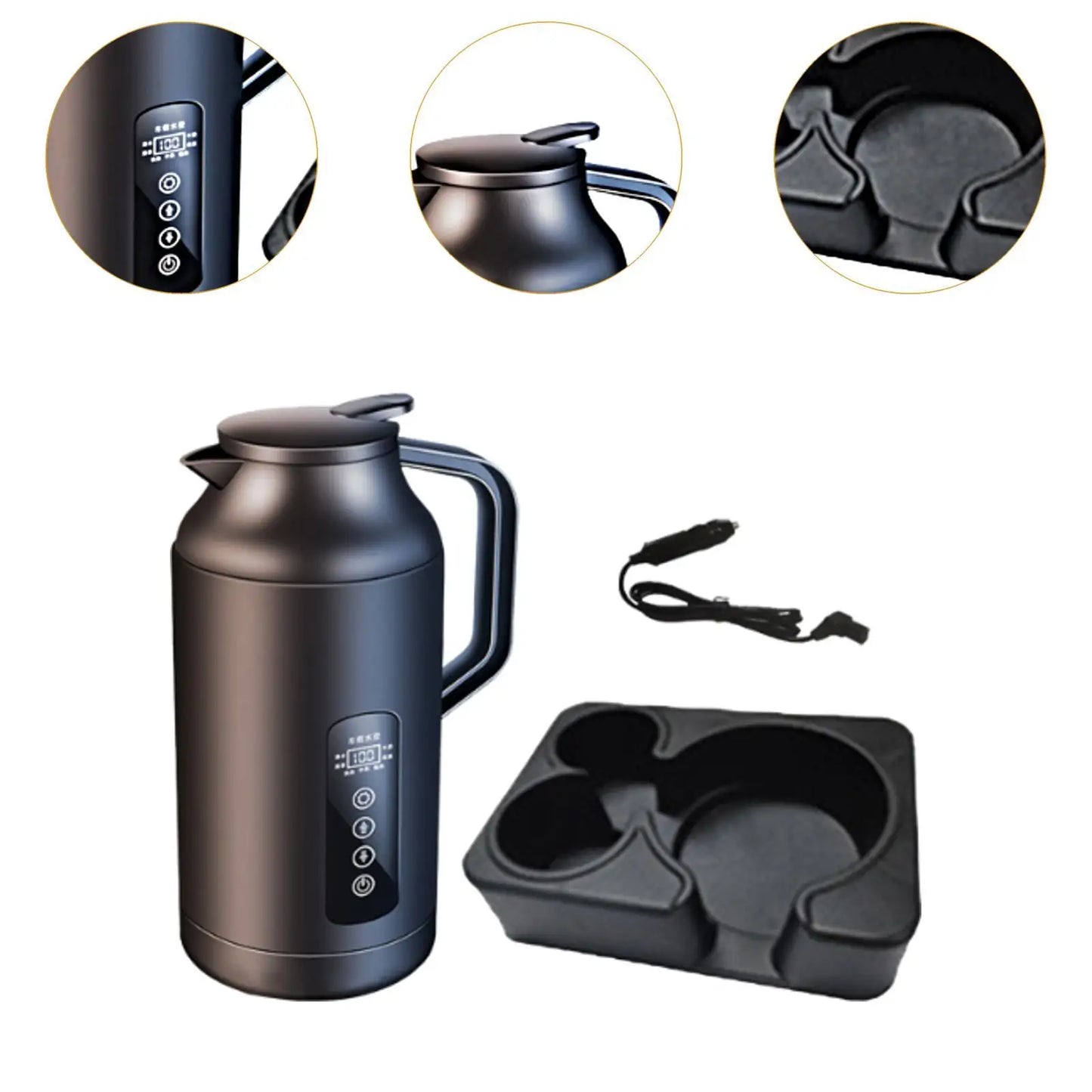 1.5L Kettle Boiler Large Capacity High Power Good Insulation 12V 24V Universal for Outdoor Camping Home Use Truck Road Trip