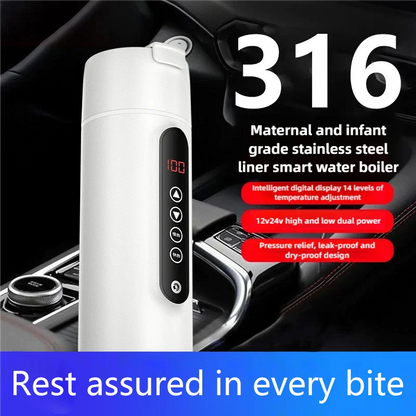 Heating Temperature Control Electric Kettle 24V Car Truck Water Heater Car Heating Smart Water Cup