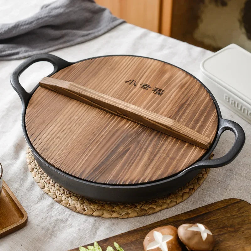 Thickened Cast Iron Skillet Non-coated Non-stick Pan for Household Use Gas And Induction Cooktop Compatible Pancake Skillet