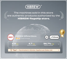 HiBREW Automatic Burr Mill Electric Coffee Grinder with 34 Gears for Espresso American Coffee Pour Over Visual Bean Storage G3