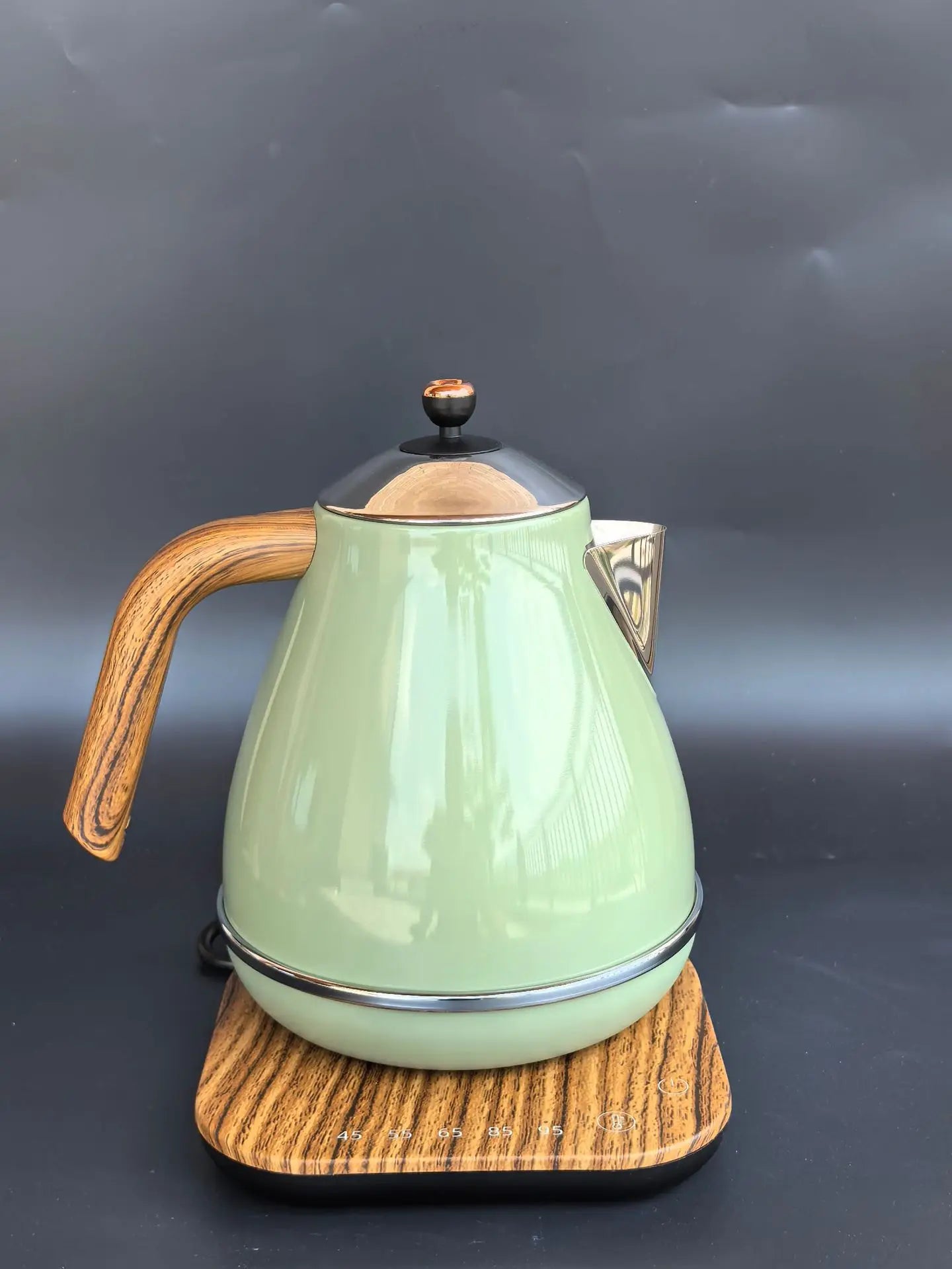 1.7L Vintage Wooden Grain Electric Kettle 304 Stainless Steel Boiling Water Kettle Temperature Control Electric Teapot 220V