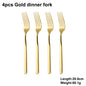 4/6/12/16/18/20/24Pcs Gold Cutlery Set Stainless Steel 304 Tableware Elegant Western Knife Fork Spoon Mirror Dinner Set