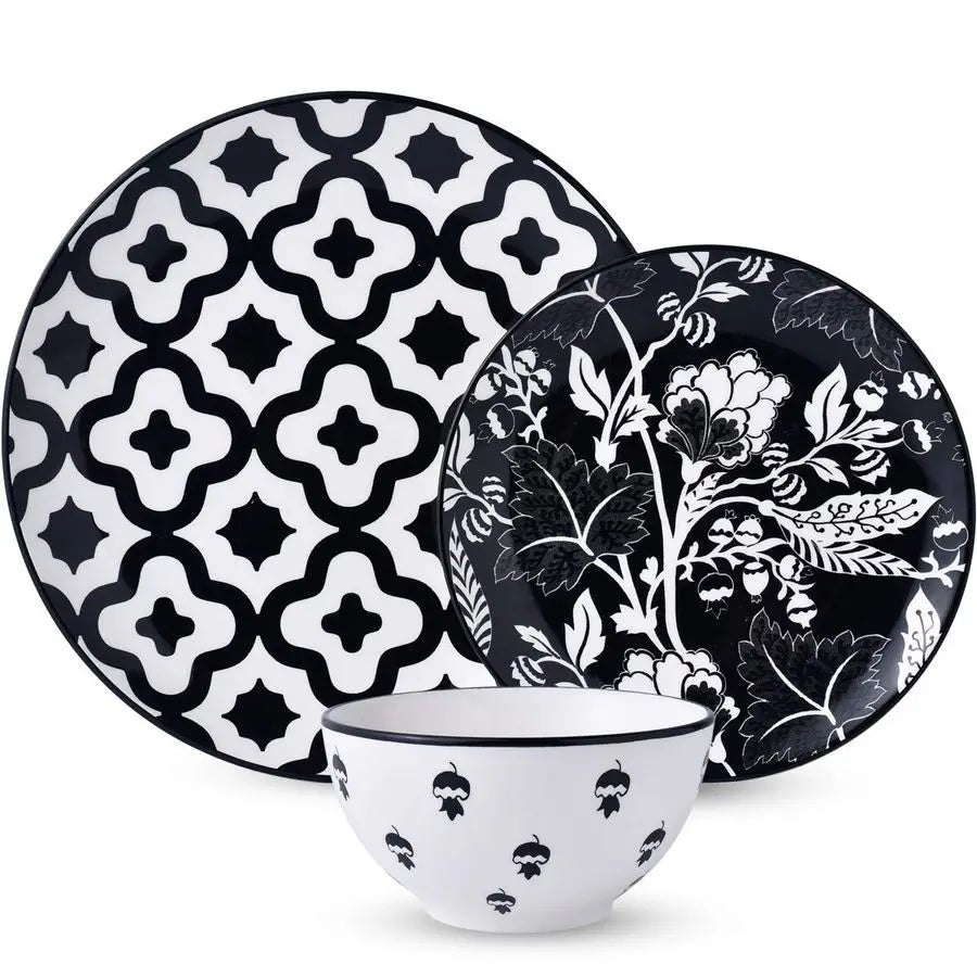 Dinnerware Set Ceramic Plates and Bowls for 4 Stoneware Dish Set
