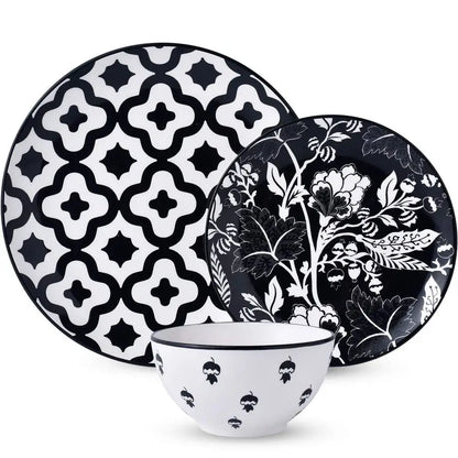 Dinnerware Set Ceramic Plates and Bowls for 4 Stoneware Dish Set