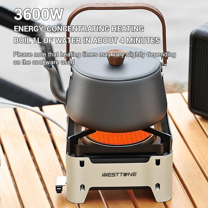WESTTUNE Outdoor Gas Stove Portable Cooking Stoves Camping Emergency Burner with Electronic Ignition for Garden Picnic BBQ