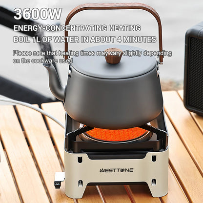WESTTUNE Outdoor Gas Stove Portable Cooking Stoves Camping Emergency Burner with Electronic Ignition for Garden Picnic BBQ