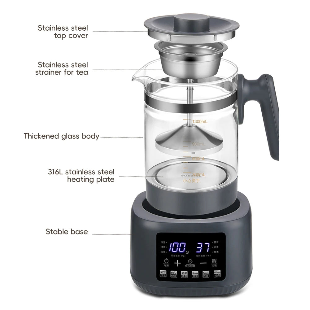 Full-Automatic Steam Tea Maker Modern Electric Wellness Teapot Intelligent Temperature Control Household Desktop Tea Brewer Set