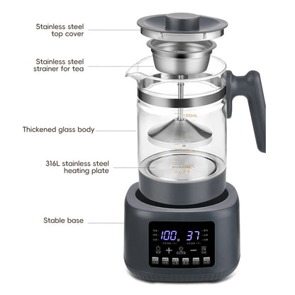 Full-Automatic Steam Tea Maker Modern Electric Wellness Teapot Intelligent Temperature Control Household Desktop Tea Brewer Set