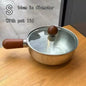 ♥Stainless Steel Saucepan with Wooden Handle - Single-Size Cookware for Boiling/Sauces, Induction & Gas Stove Compatible Pan