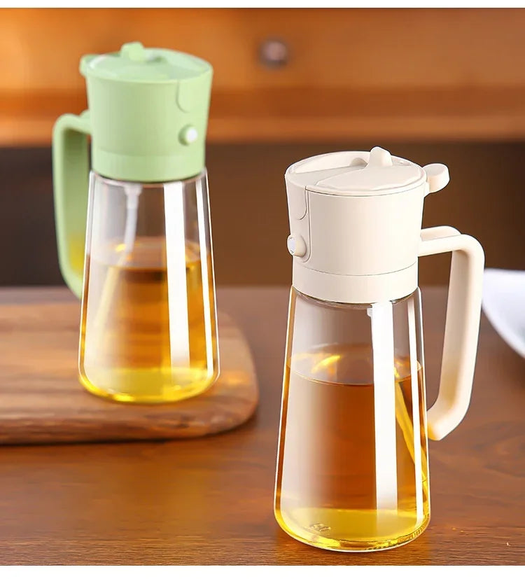 2 in 1 Oil Dispenser and Oil Sprayer Bottle Spray and Pour Olive Oils Sprayer Mister Cooking Olive Dispensers Bottle for Kitchen