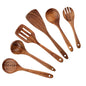 4-8pcs Wooden Cooking Spoon with Storage Bucket Durable Kitchen Utensils Set Natural Material Unbreakable Kitchen Shovel Set