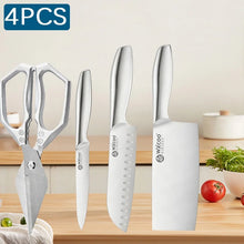 WXCOO Professional Scissor Set Stainless Steel Kitchen Knives BBQ Meat Cutting Japanese Santoku Knife Kitchen Supplies