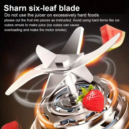 12 Blades Portable USB Charging Juicer, 500ML Mini Personal Blender, Electric Smoothie Juice Maker, Compact Rechargeable Mixer for Shakes, Fruit Vegetable Drinks, Travel Home Office Outdoor Use