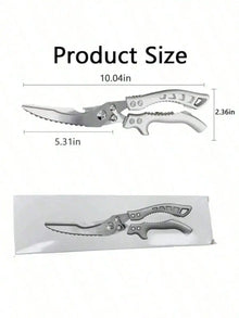 1Unit Anti-Slip Grip Kitchen Scissors, Cutting Meat Turkey Fish Vegetable Stainless Steel Scissors, Slip-Resistant Kitchen Tool