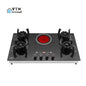 4 Gas 1 Electric Ceramic Hob, Multi-Functional Glass Cooktop, Reversible Burners, Gas Stove for Outdoor RV and Indoor Use