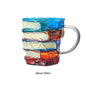 JUSTINLAU Irregular Painted Book Mug Coffee Cup High Borosilicate Glass Drinking Cup with Handle Book Cup Beer Mug Breakfast Cup