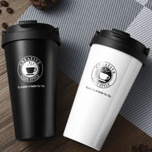 New American Simple Coffee Cup Portable Office Large-capacity Double-layer Vacuum Thermos Cup with Rope Seamless Lined Mug