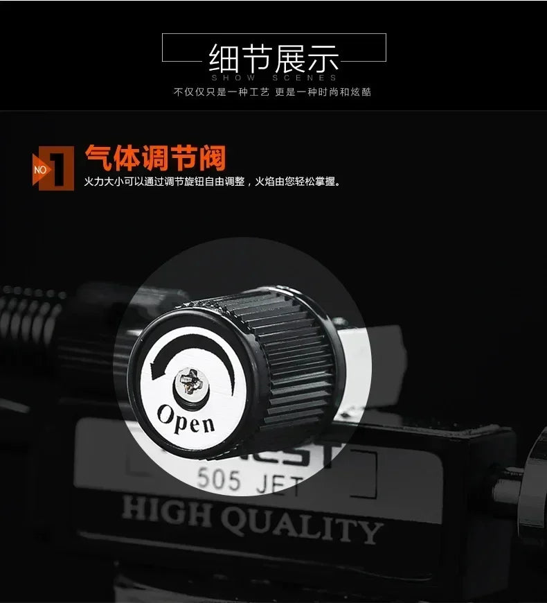 HONEST Double Flame Welding Gun Gas Torch Lighter Safety Lock Switch Jet Fire Open Fire Switching BBQ Kitchen Cigar Lighters