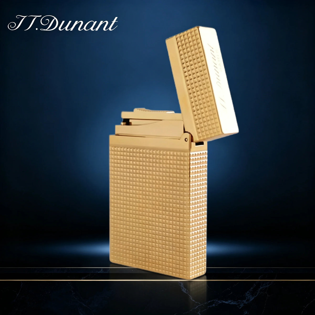 JT.Dunant Lighter Ding Sound Brass Metal Refillable Butane Cigar Cigarette Lighters Fuel Men Smoking Accessory