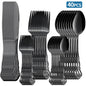 20-40pcs Black/Gold/Silver Dinnerware Set including Knife/Fork/Spoon for Home Restaurant Wedding Party Use