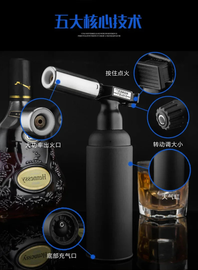 HONEST 1800° Super Large Flame High Temperature Welding Gun Butane Gas Spitfire Gun Lighter Outdoor BBQ Kitchen Cigar Lighters