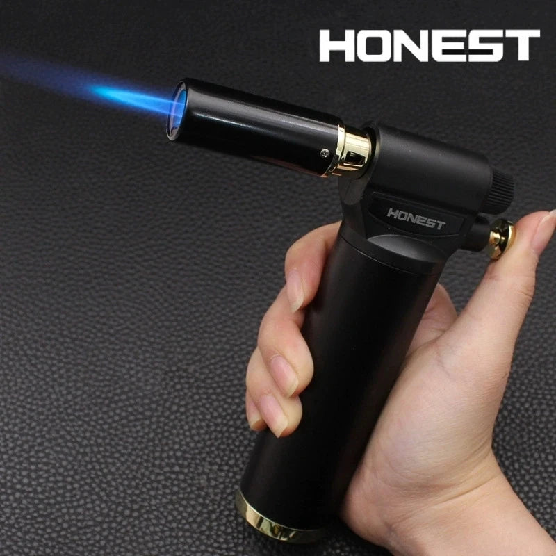 HONEST Cigar Welding Gun Lighter Metal Windproof Multi Functional Outdoor Barbecue Kitchen Turbine Torch Butane Gas Lighter