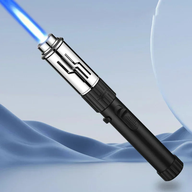 Metal Gas Lighter Powerful Kitchen Cooking Torch Turbo Flame Jet Outdoors BBQ Barbecue Smoking Accessories Windproof Lighters