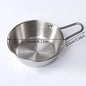 Round Rice Wine Bowl with Handle Stainless Steel Household Food Sauce Bowls Cups Tableware Dinnerware Kitchen Utensils