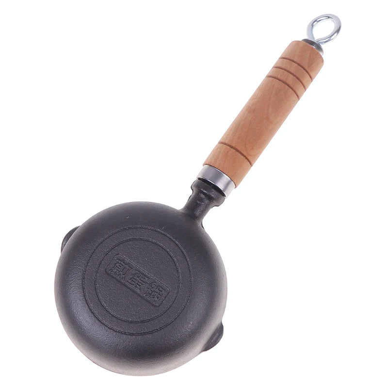 1PC 12CM Cast Iron Mini Egg Frying Pan With Pour Spout Nonstick Milk Pan Butter Melting Pot Gas Stove Induction Cooker Universal