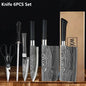 WXCOO Stainless Steel Durable Chef Knife Set Meat Cleaver Fruit Slicing Handmade Forged Kitchen Knife Butcher Knife Scissor