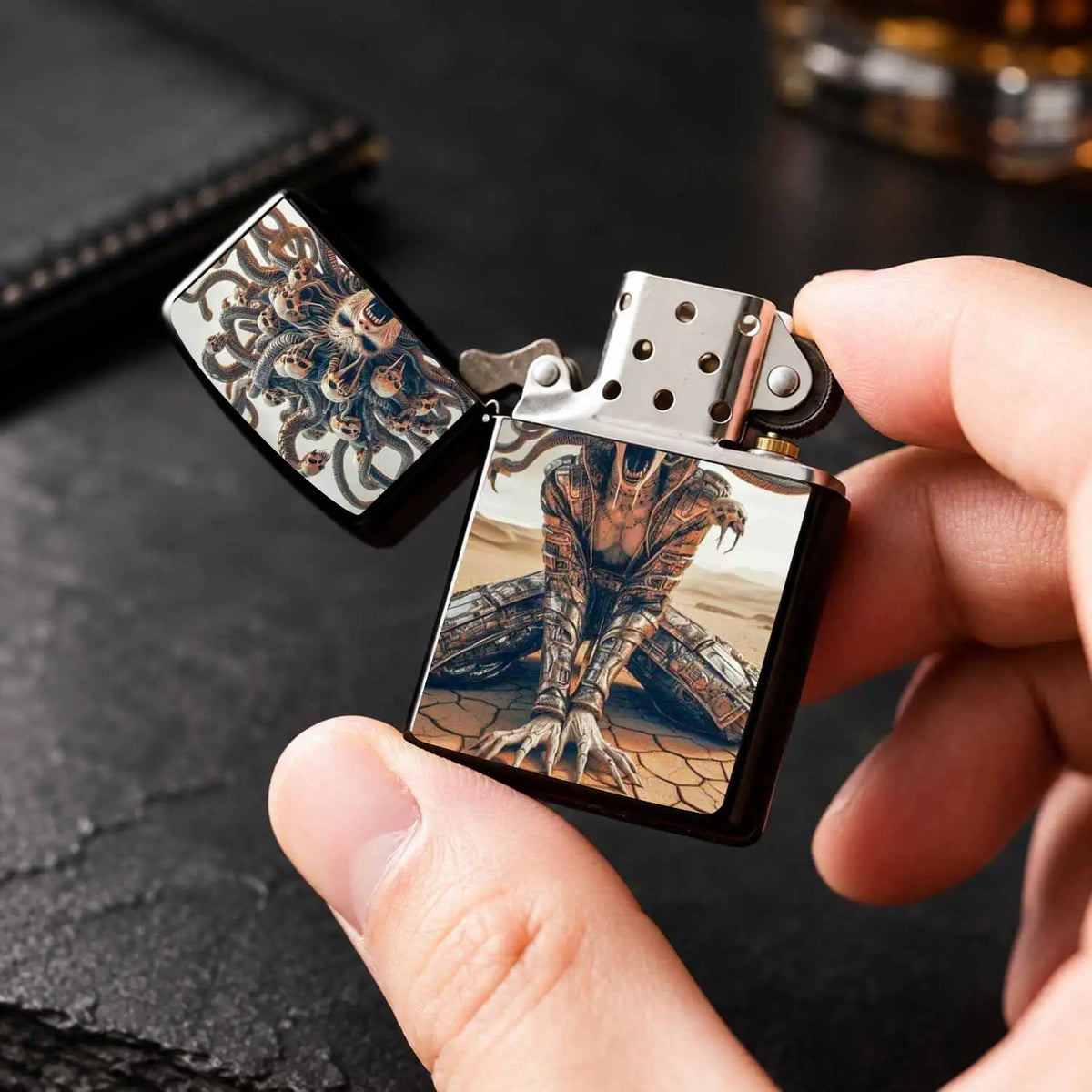 Creative Gorgon Lighter Desert Fantasy Myth Themed Unique Art Decor Gift For Friends Partner Daily Outdoor Use Edgy Weird Aesthetic Portable Full-Scene Applicable Cool Personalized Collectible A Humorous And Interesting Light