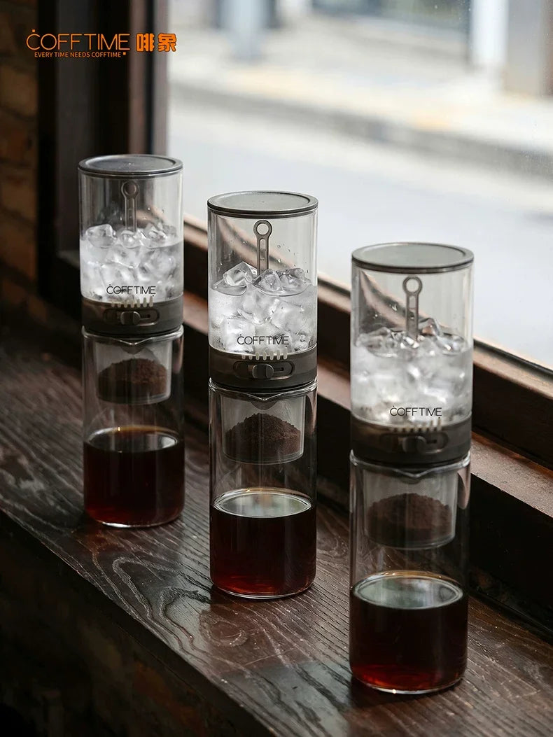 450ml Cold Brew Coffee Maker Iced Drip Pot Portable Cold Brewing with Control Valve Coffee Pitcher Home Summer Camping Tools