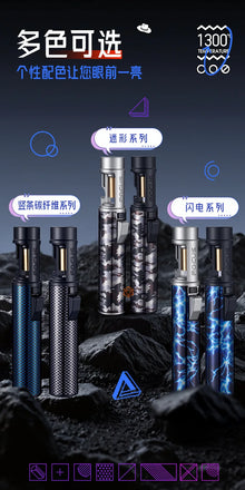 New Powerful Metal Gas Lighter Windproof Kitchen Cooking Torch Flame Jet Barbecue Smoking Accessories Cigar Lighters Men's Gift