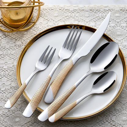 30pcs Diamond Star Cutlery Set Dinner Knife/Fork/Spoon Included for Women Wedding Party Table Setting Christmas Gift