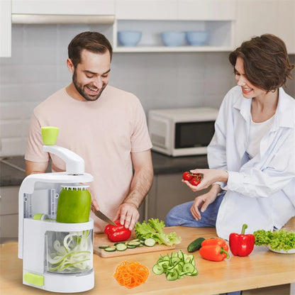 LMETJMA 4 in 1 Spiralizer Vegetable Slicer Rotating Blades Veggie Spiralizer Cutter Zucchini Spiral Noodle Maker JT321